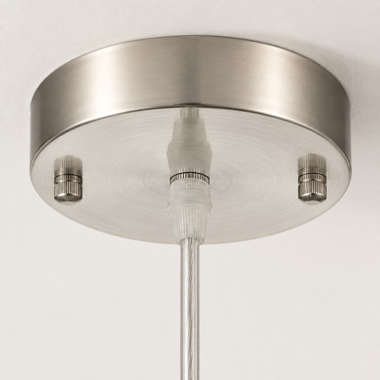 Double Glass Pendant Light with clear and white glass and one to three lights