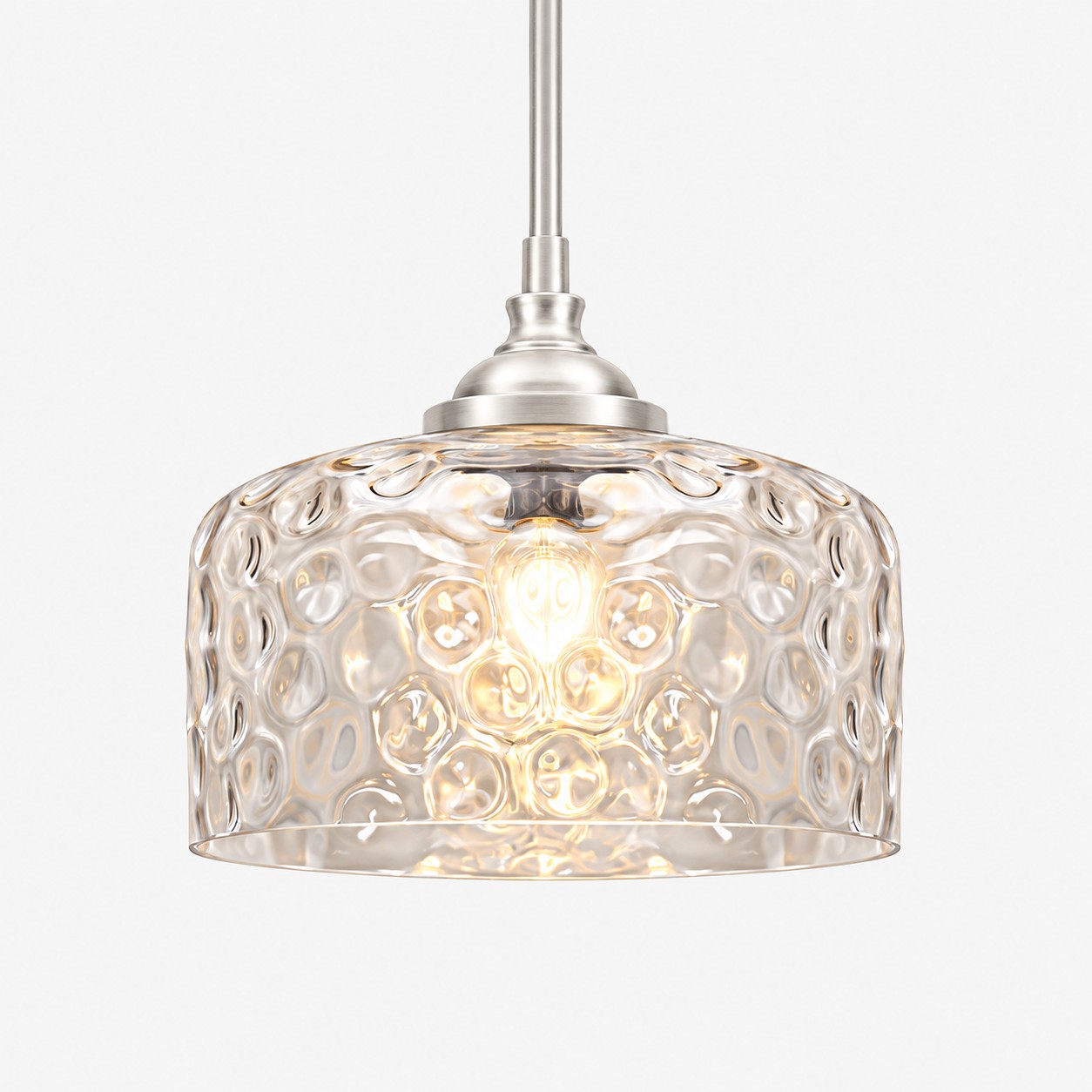 Vintage Glass Pendant Light with patterned glass and three shade colours