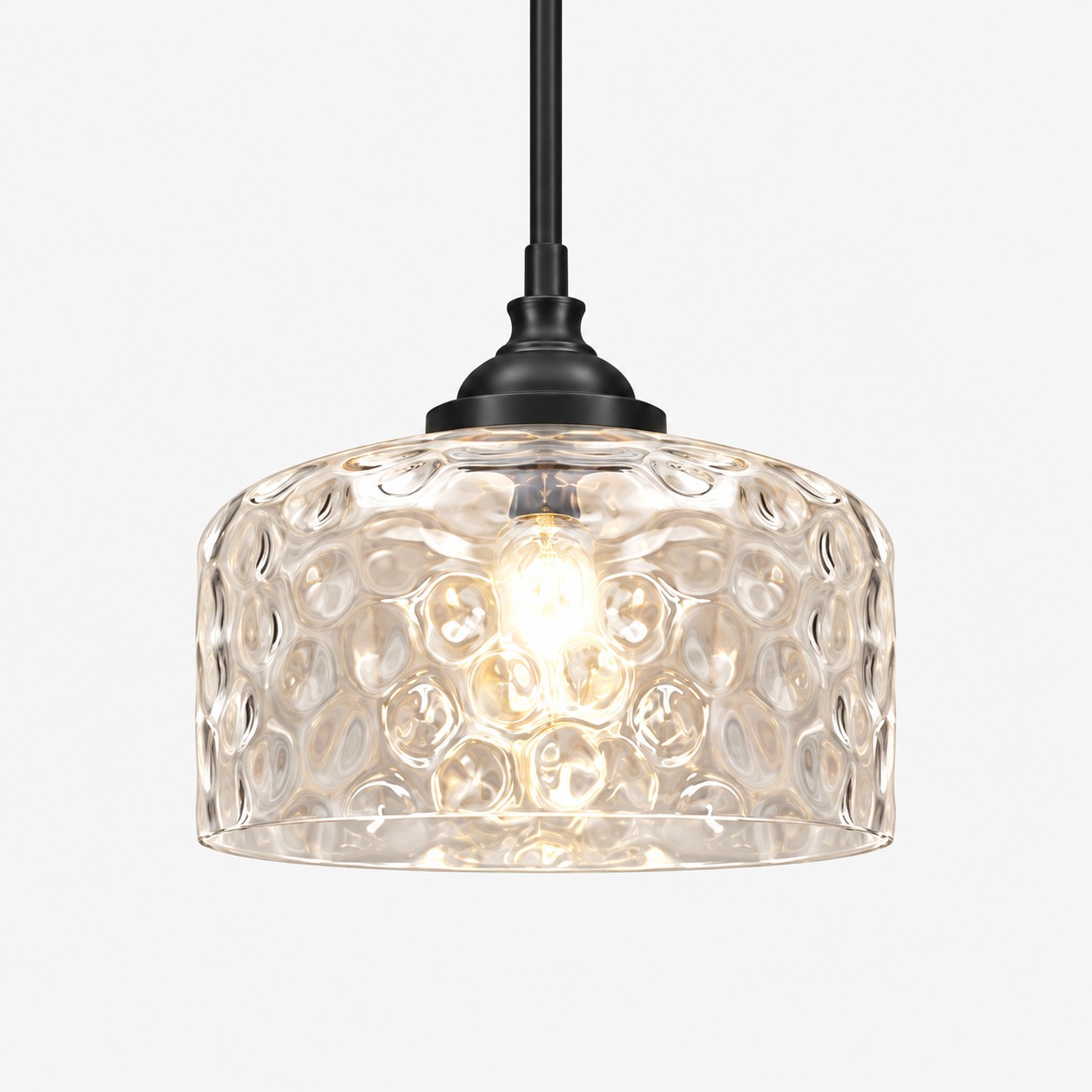 Vintage Glass Pendant Light with patterned glass and three shade colours