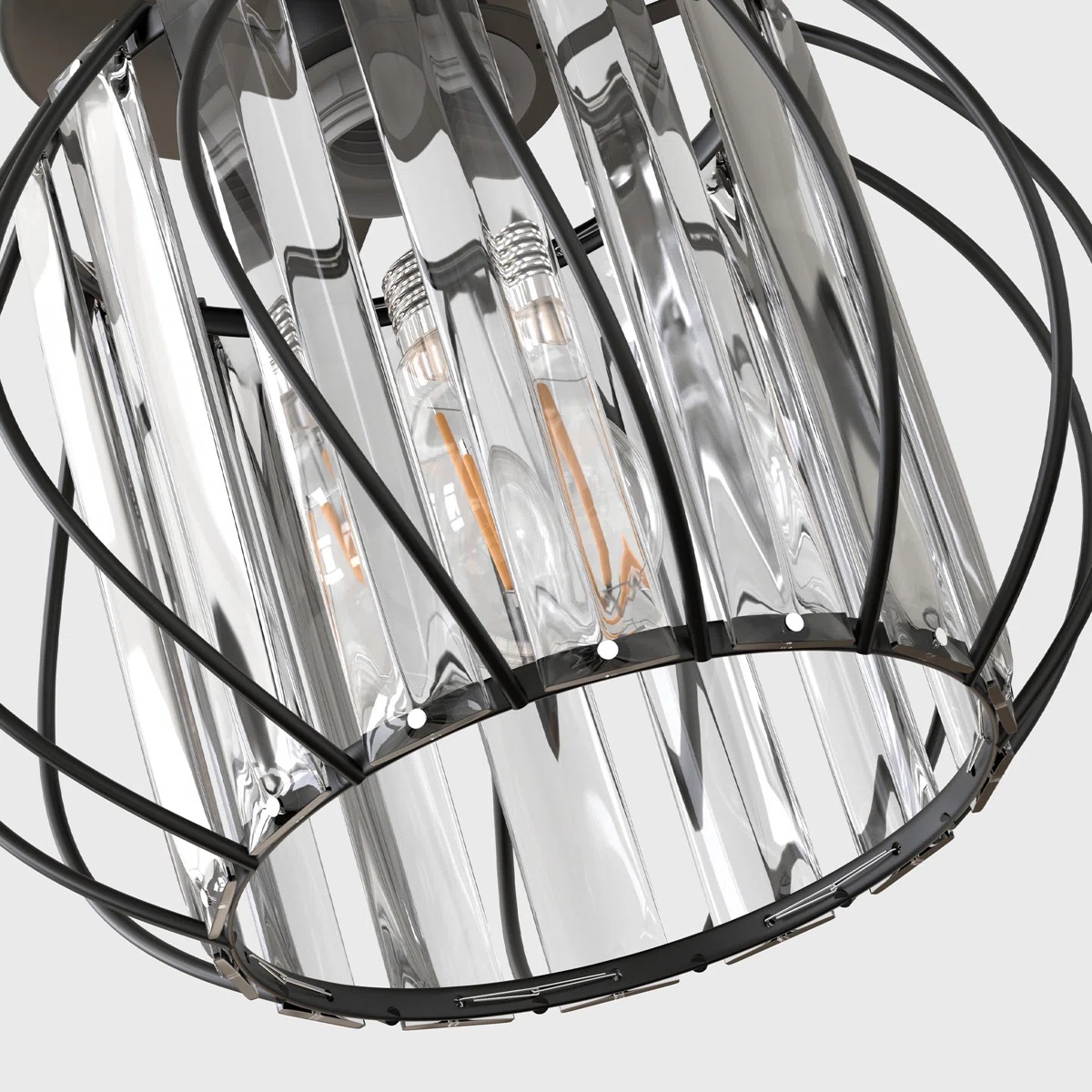 Geometric Crystal Ceiling Light with clear panels and three frame finishes