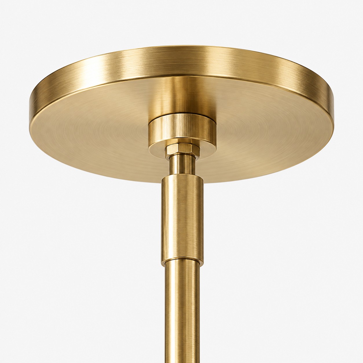 Antique brass canopy and stem detail