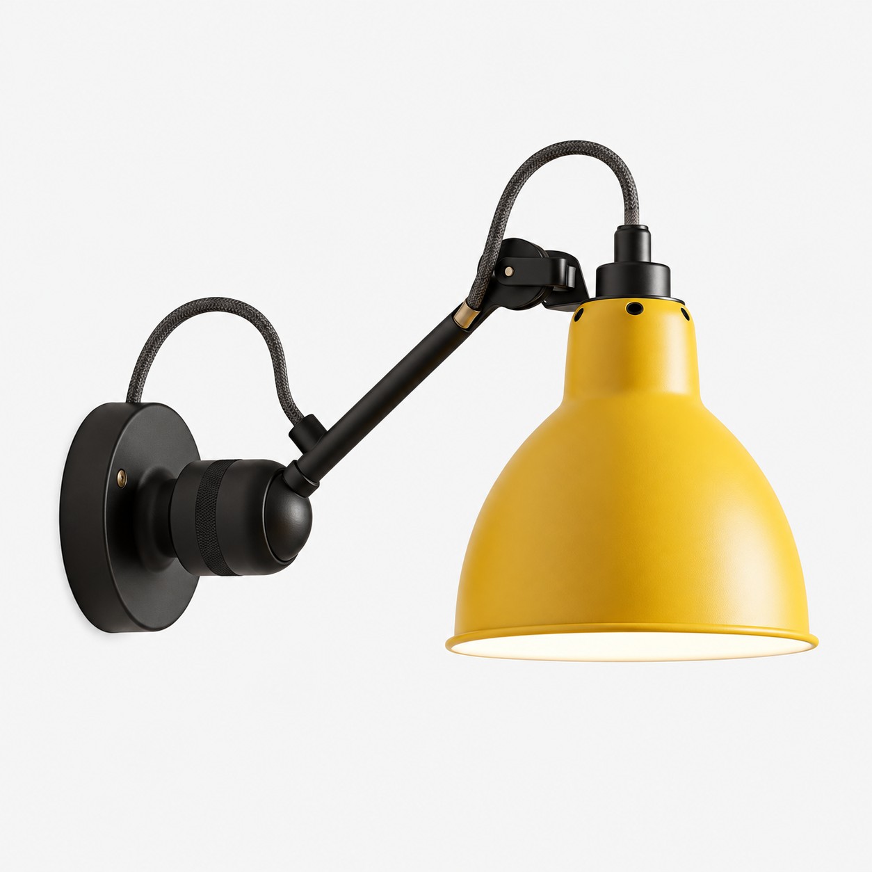 Industrial Matte Black Adjustable Arm Wall Light
