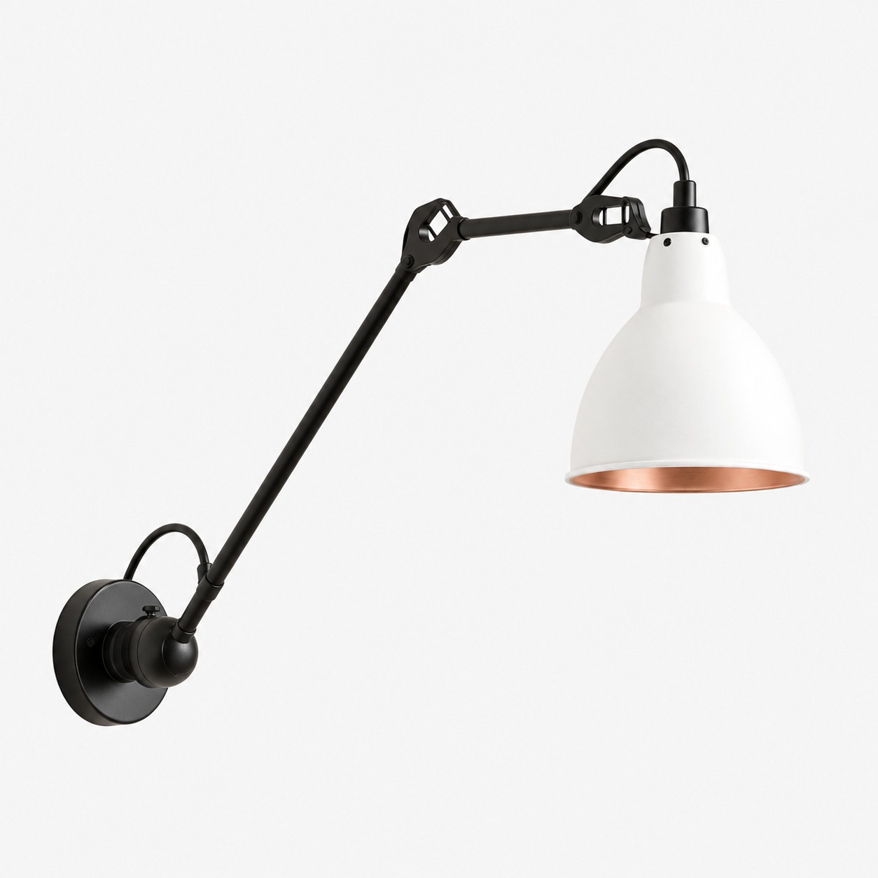 Industrial Matte Black Adjustable Arm Wall Light
