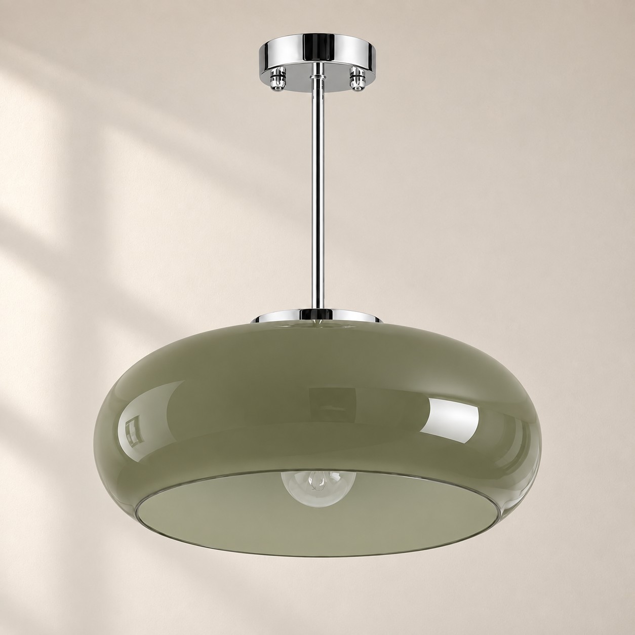 Bauvia Ceiling Light with Bauhaus lines and brass or chrome