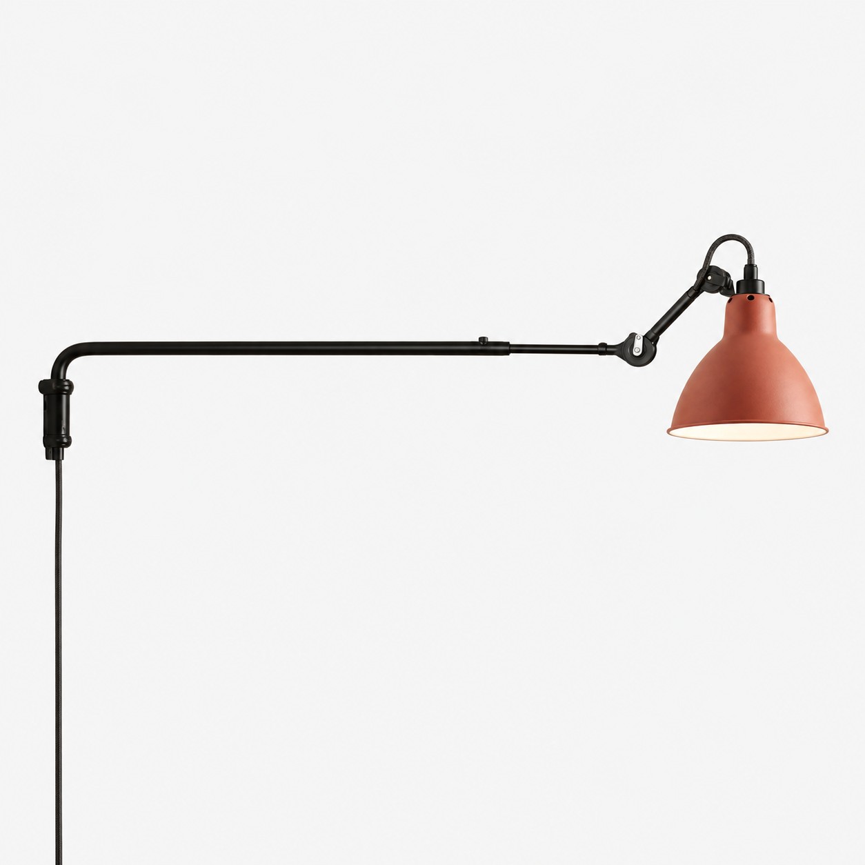 Industrial Matte Black Adjustable Arm Wall Light
