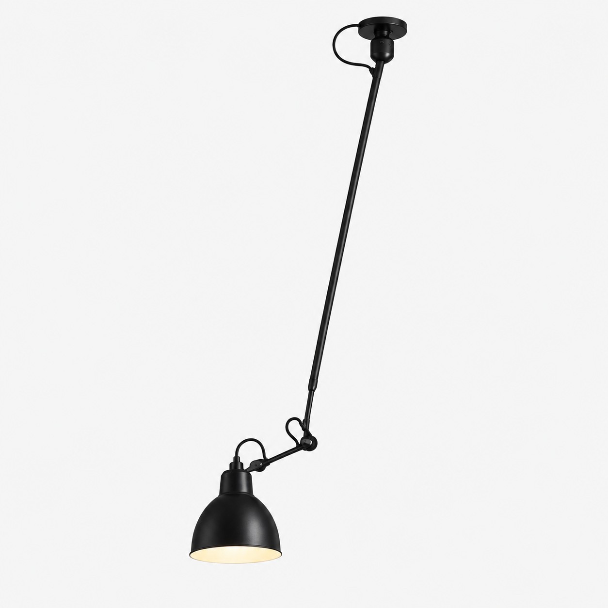 Industrial Matte Black Adjustable Arm Wall Light