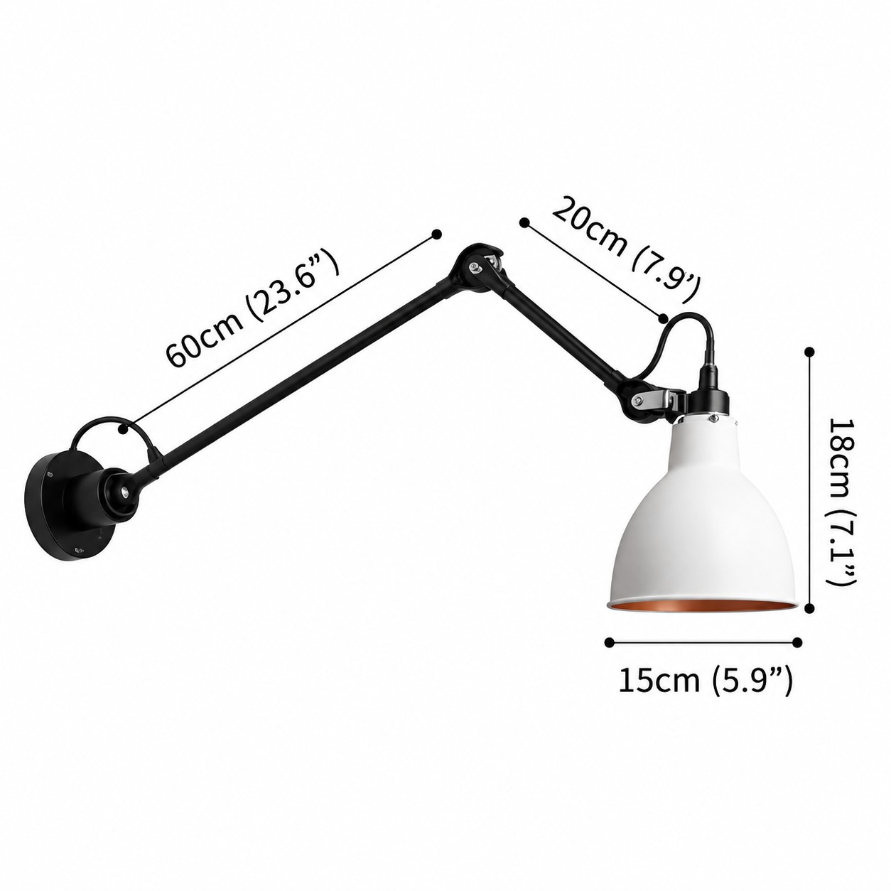Model D wall light dimensions