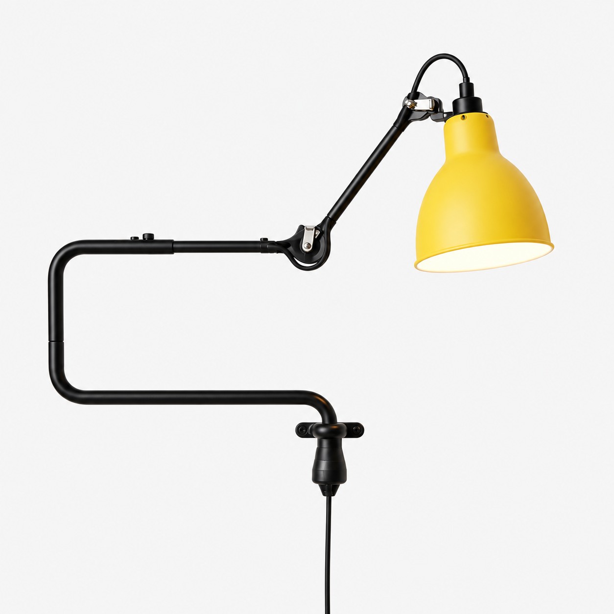 Industrial Matte Black Adjustable Arm Wall Light