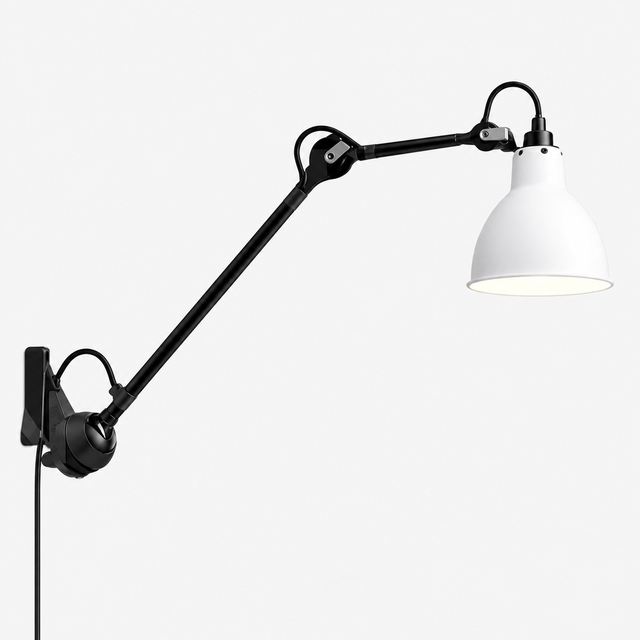 Industrial Matte Black Adjustable Arm Wall Light