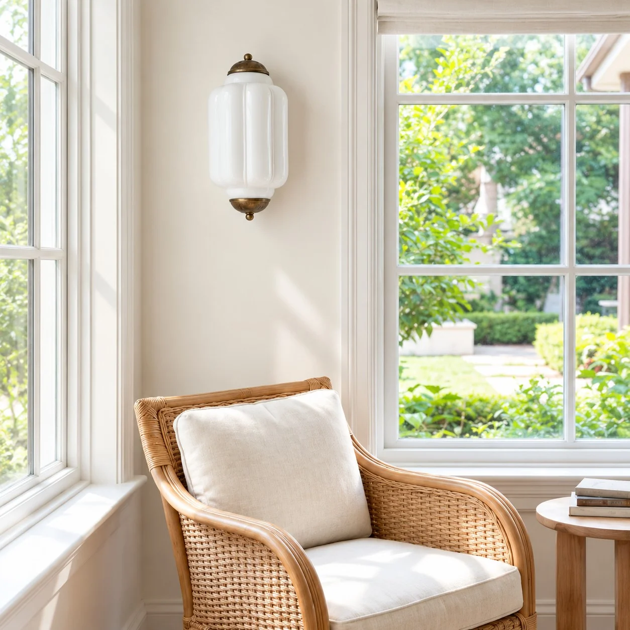Milk glass Eloise wall light