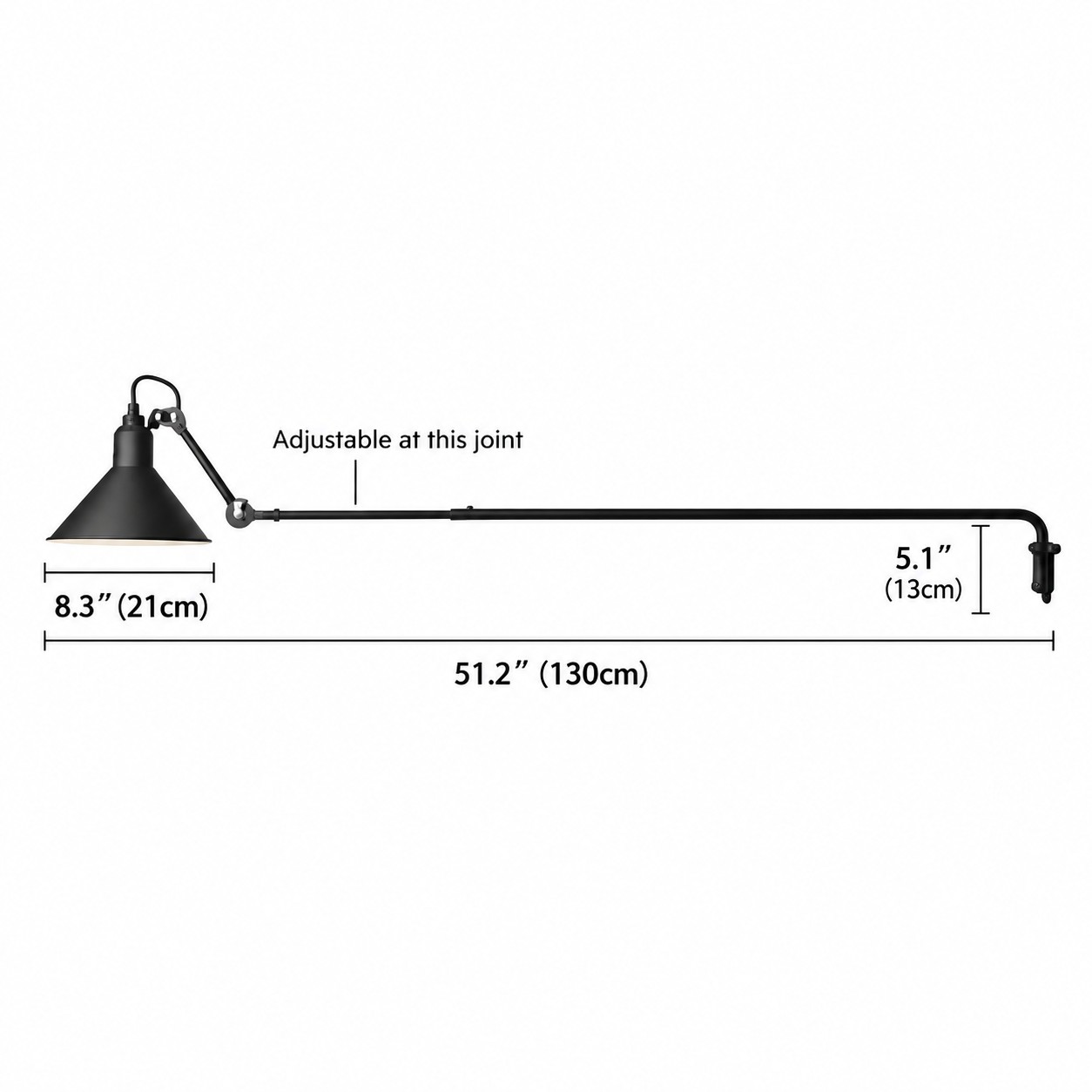 Model F wall light dimensions