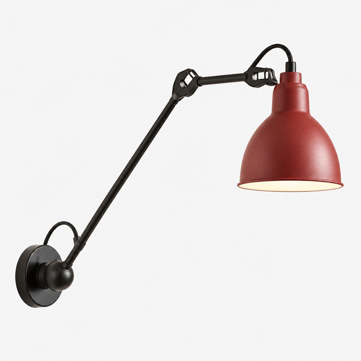 Industrial Matte Black Adjustable Arm Wall Light
