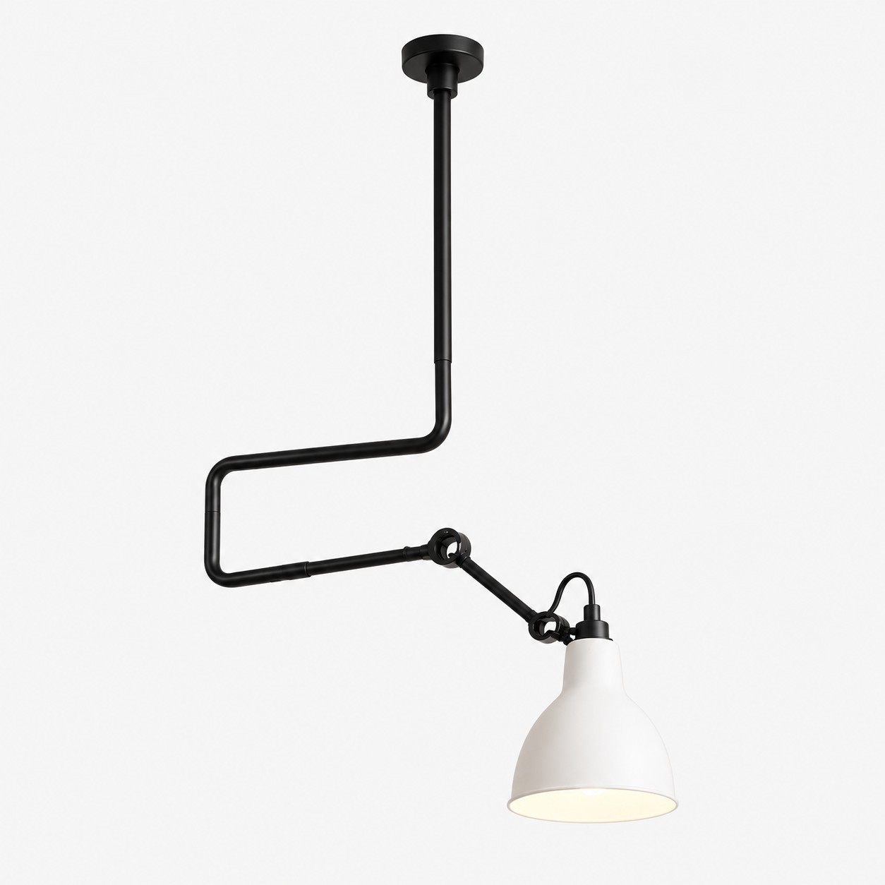 Industrial Matte Black Adjustable Arm Wall Light