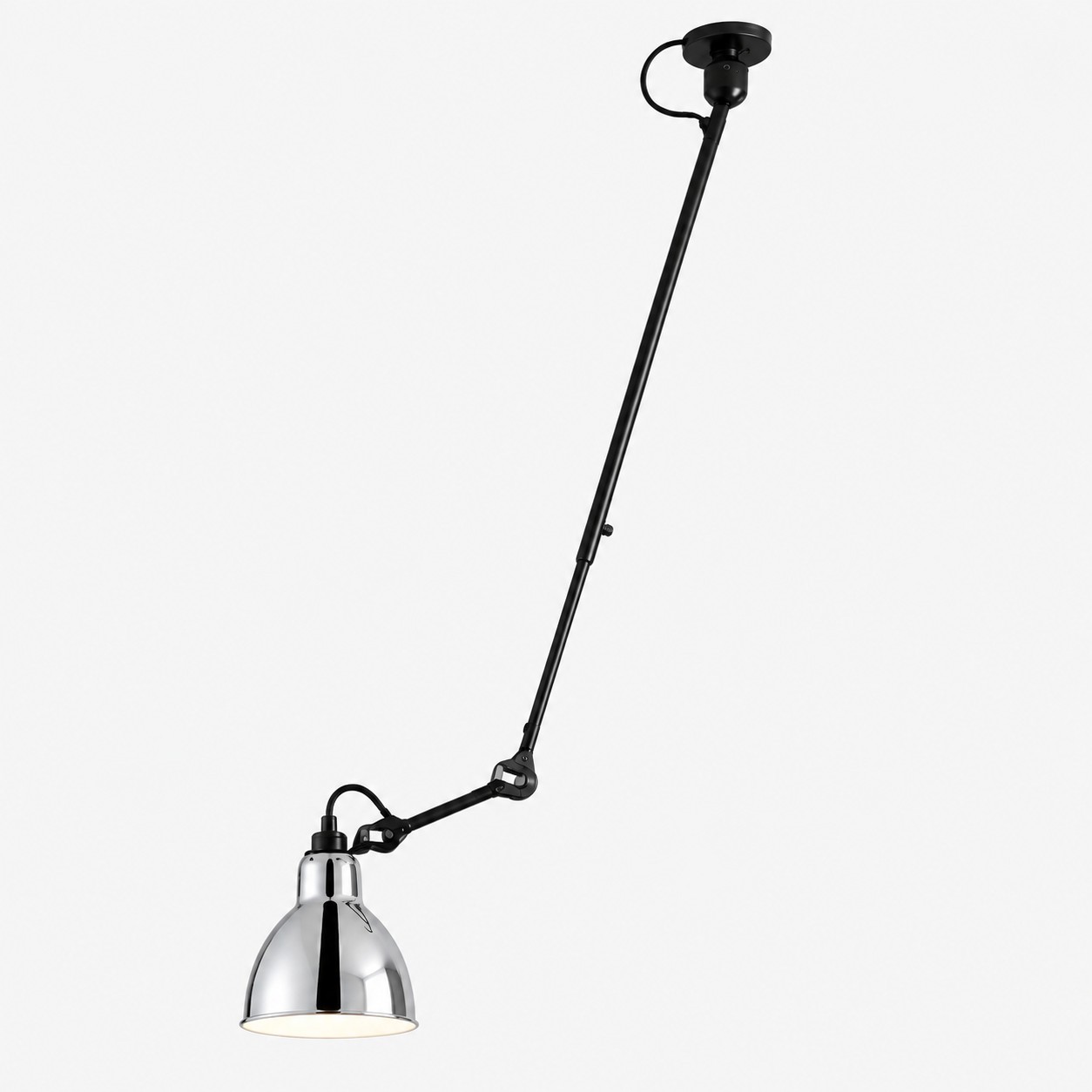 Industrial Matte Black Adjustable Arm Wall Light