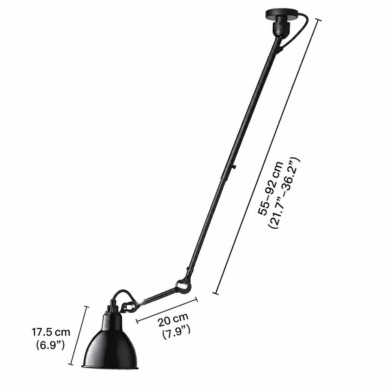 Model H wall light dimensions