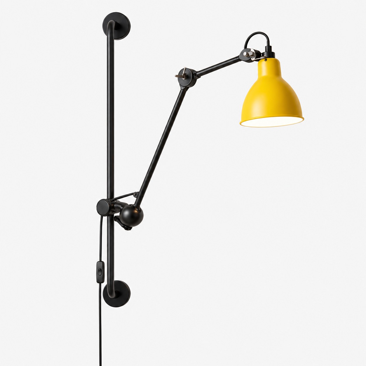 Industrial Matte Black Adjustable Arm Wall Light
