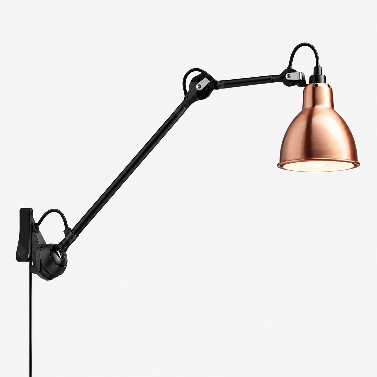 Industrial Matte Black Adjustable Arm Wall Light