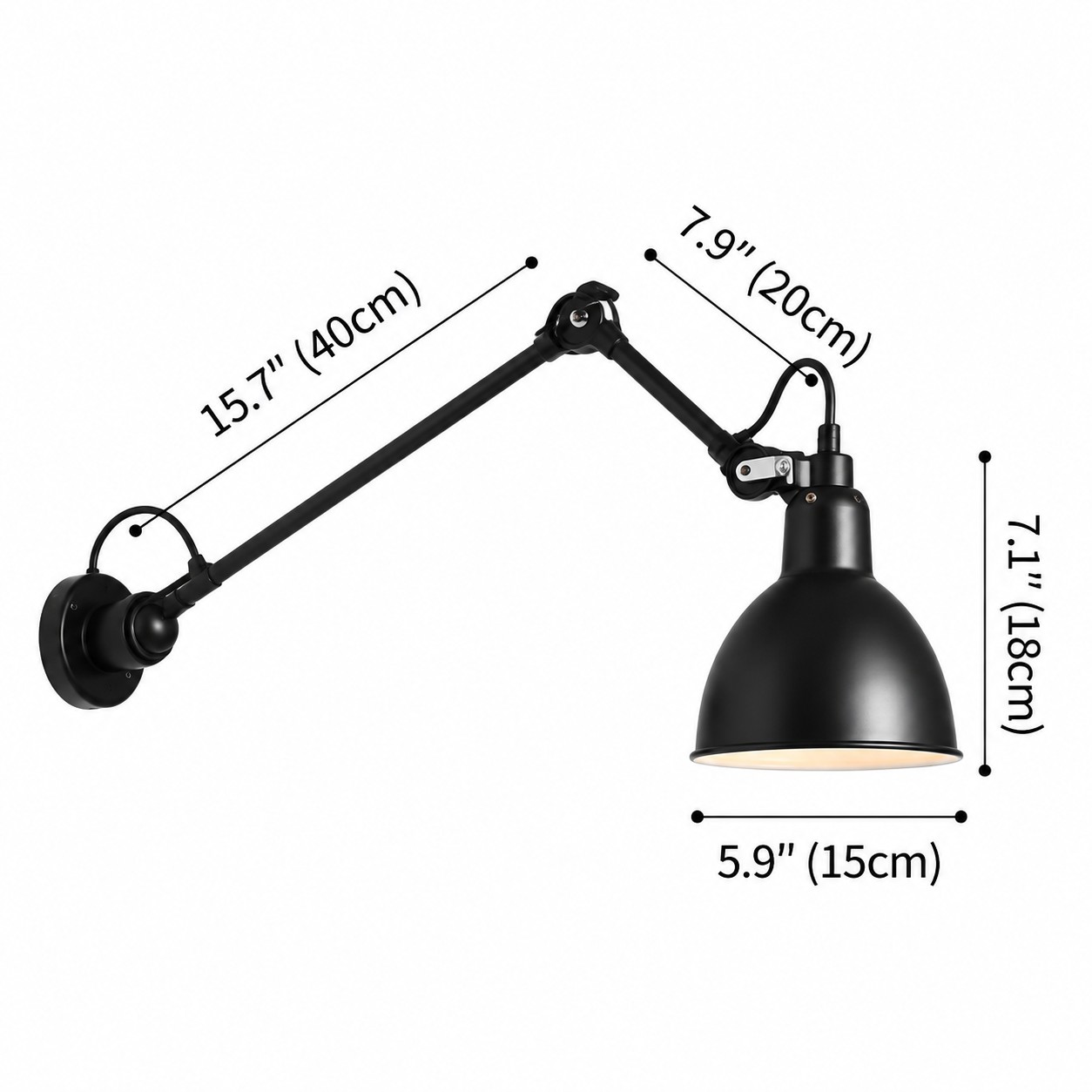 Model A wall light dimensions