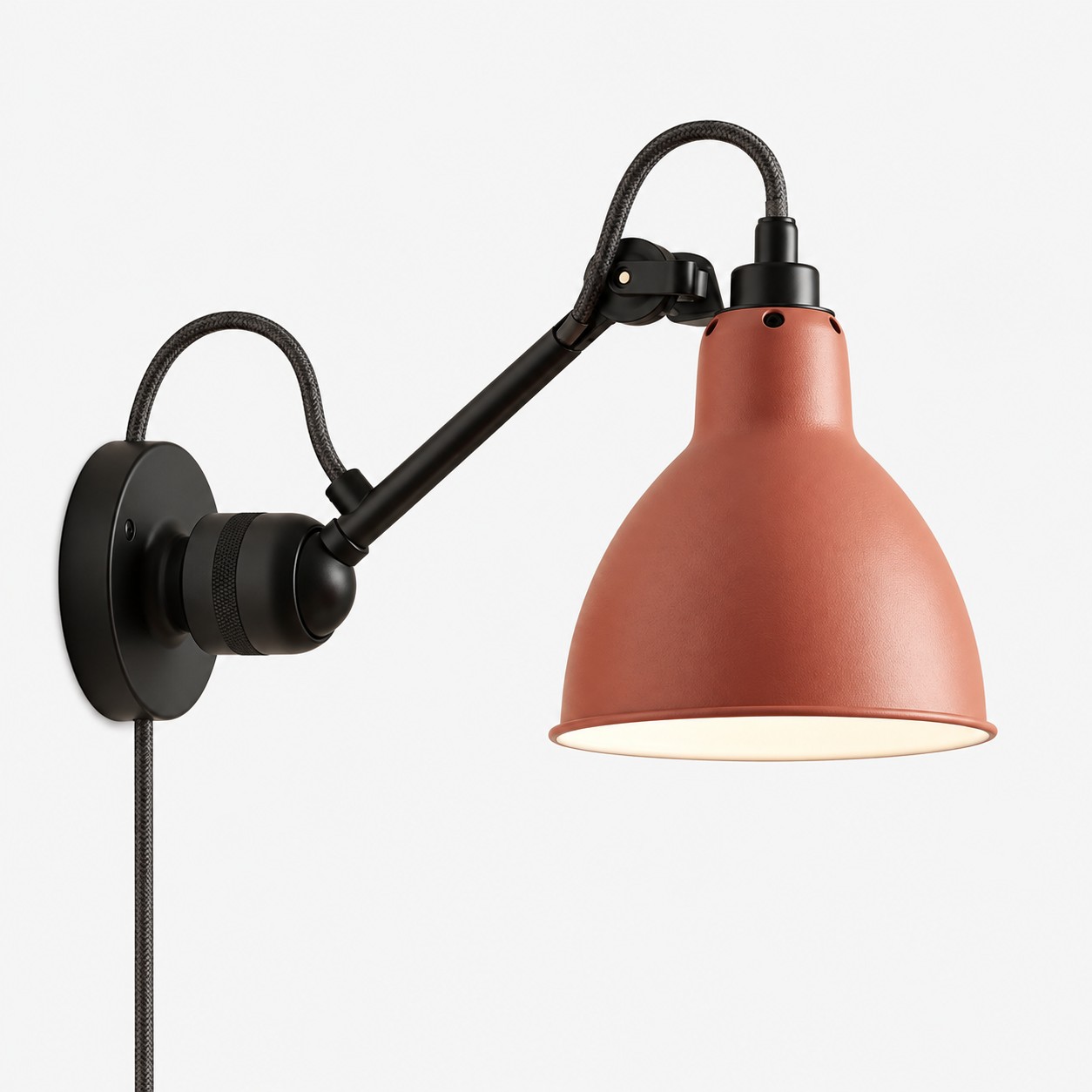 Industrial Matte Black Adjustable Arm Wall Light