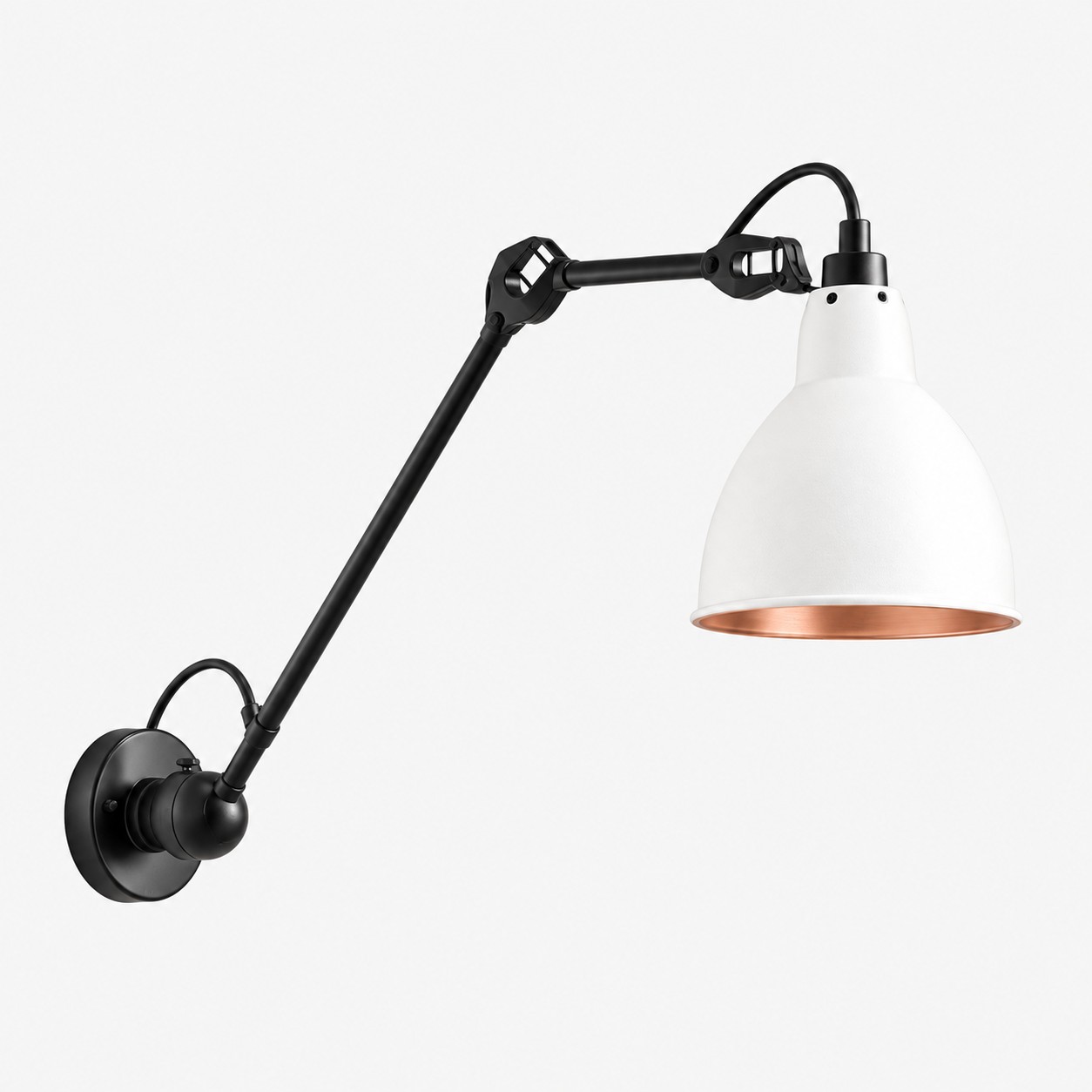 Industrial Matte Black Adjustable Arm Wall Light