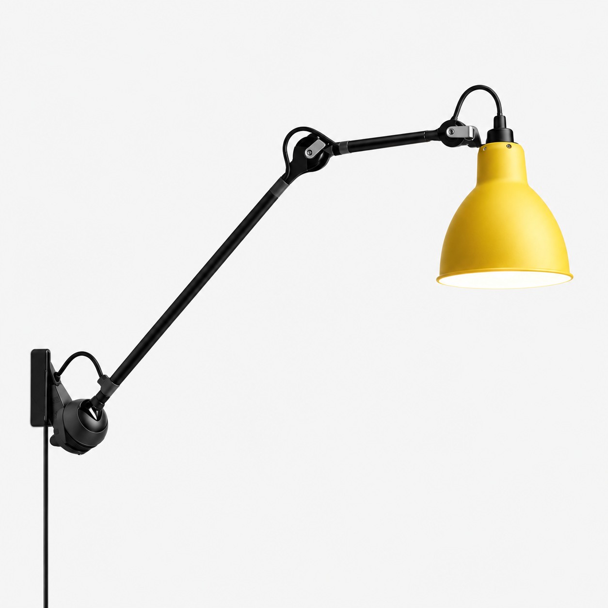 Industrial Matte Black Adjustable Arm Wall Light