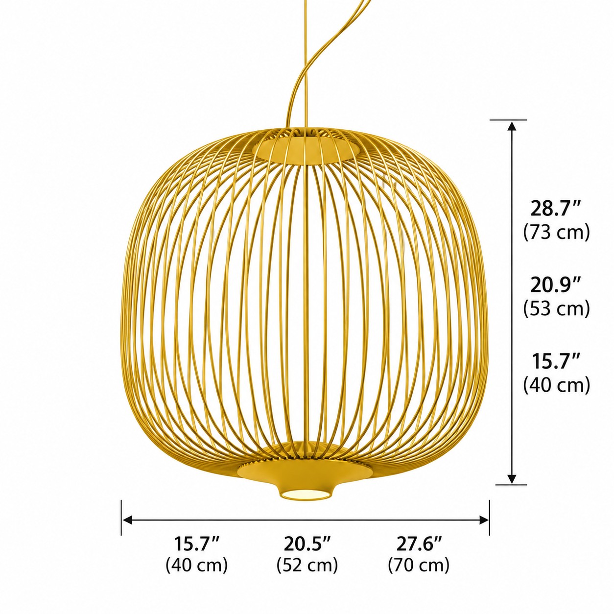 Round wire cage pendant dimensions