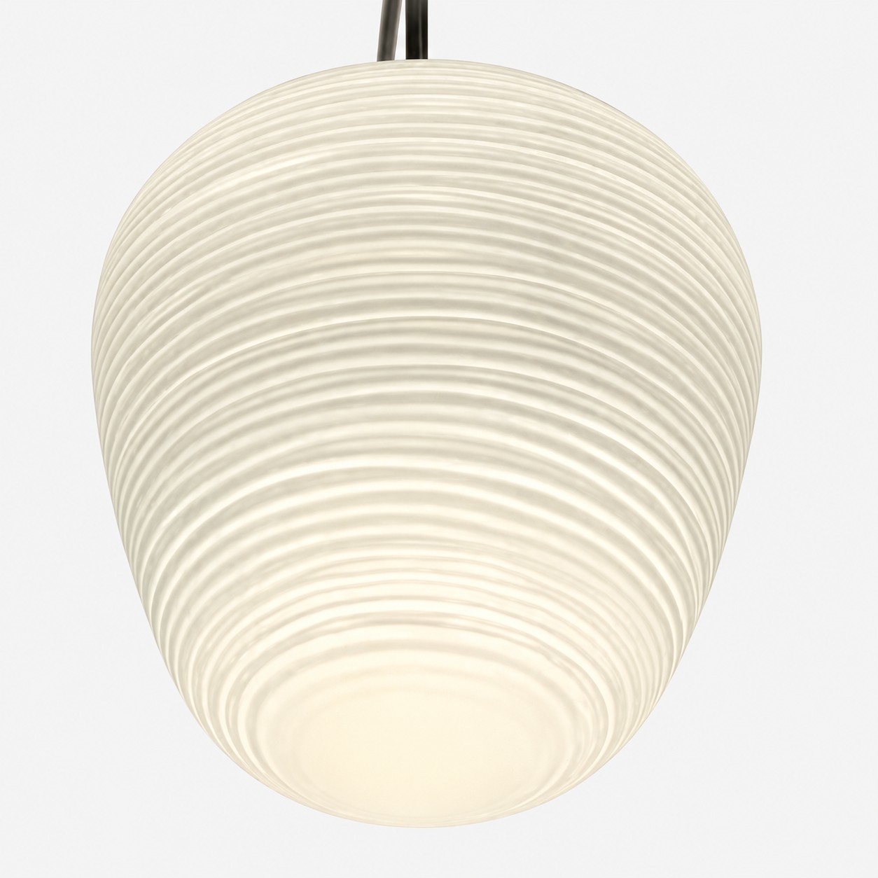Darien engraved satin glass pendant detail