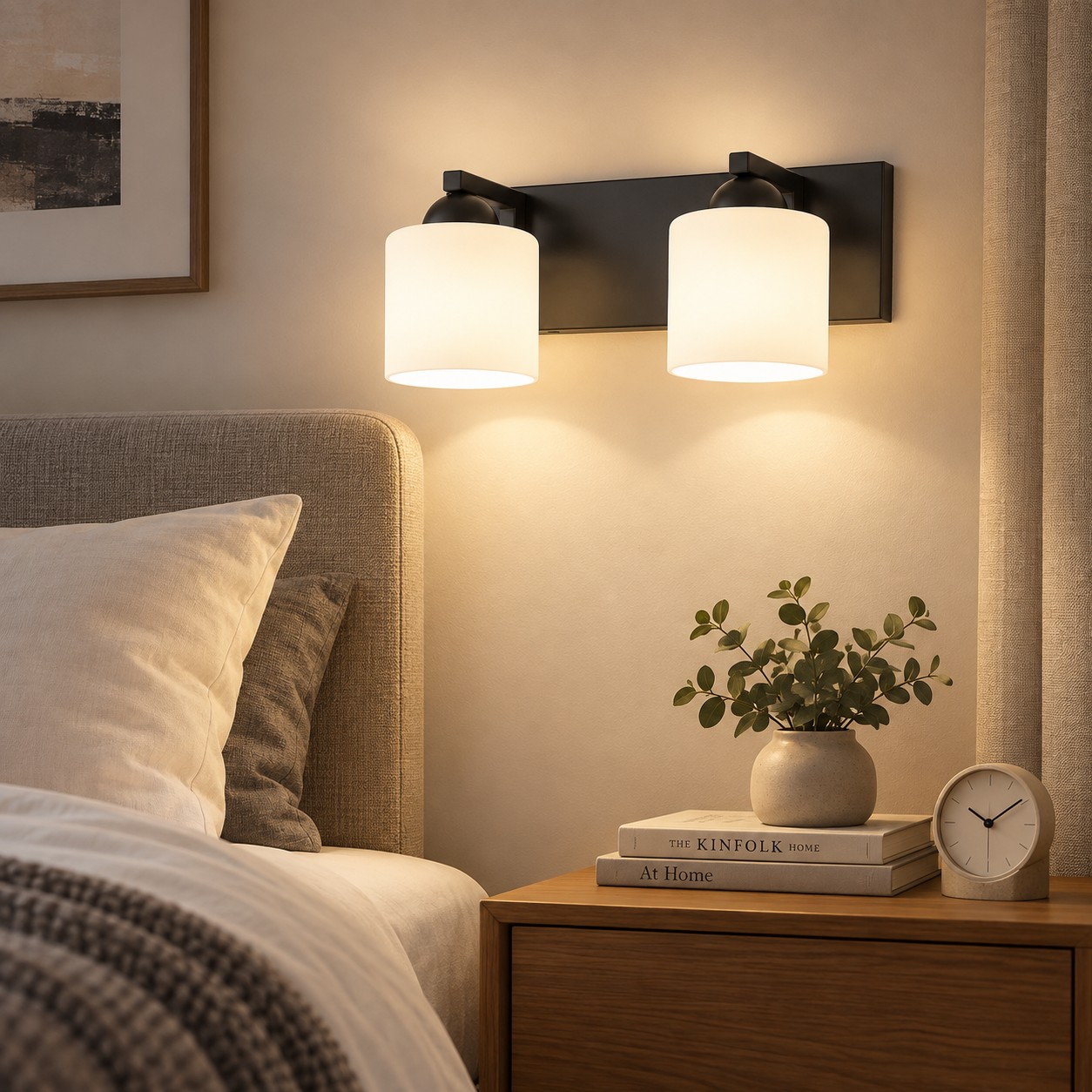 Glass Bathroom Vanity Light with one to six lights and three metal finishes