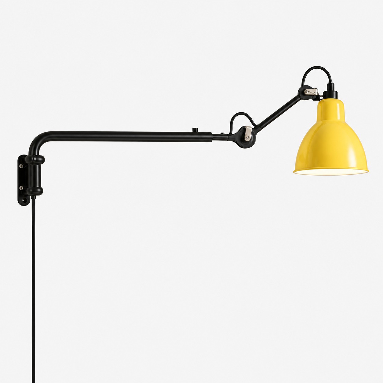 Industrial Matte Black Adjustable Arm Wall Light