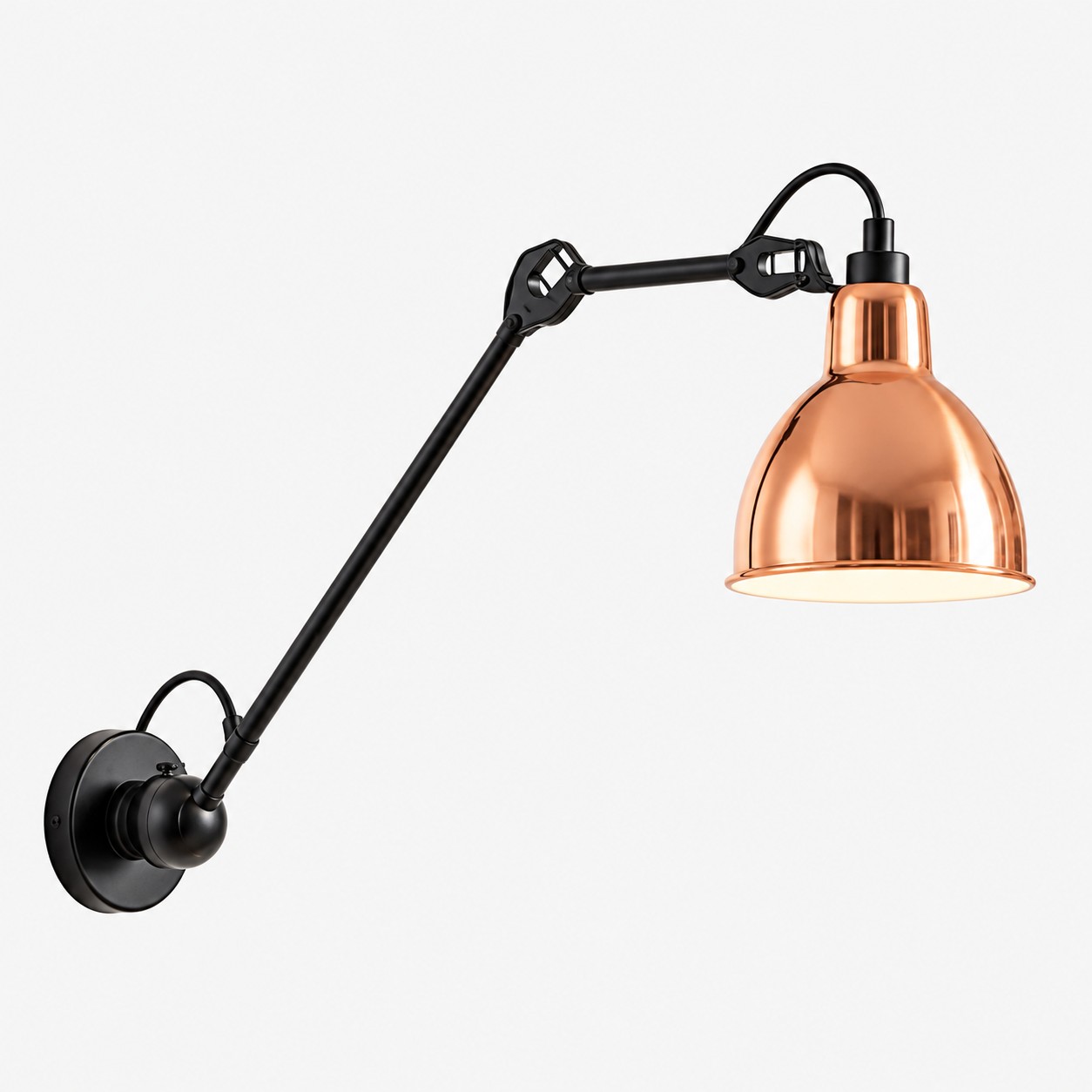Industrial Matte Black Adjustable Arm Wall Light