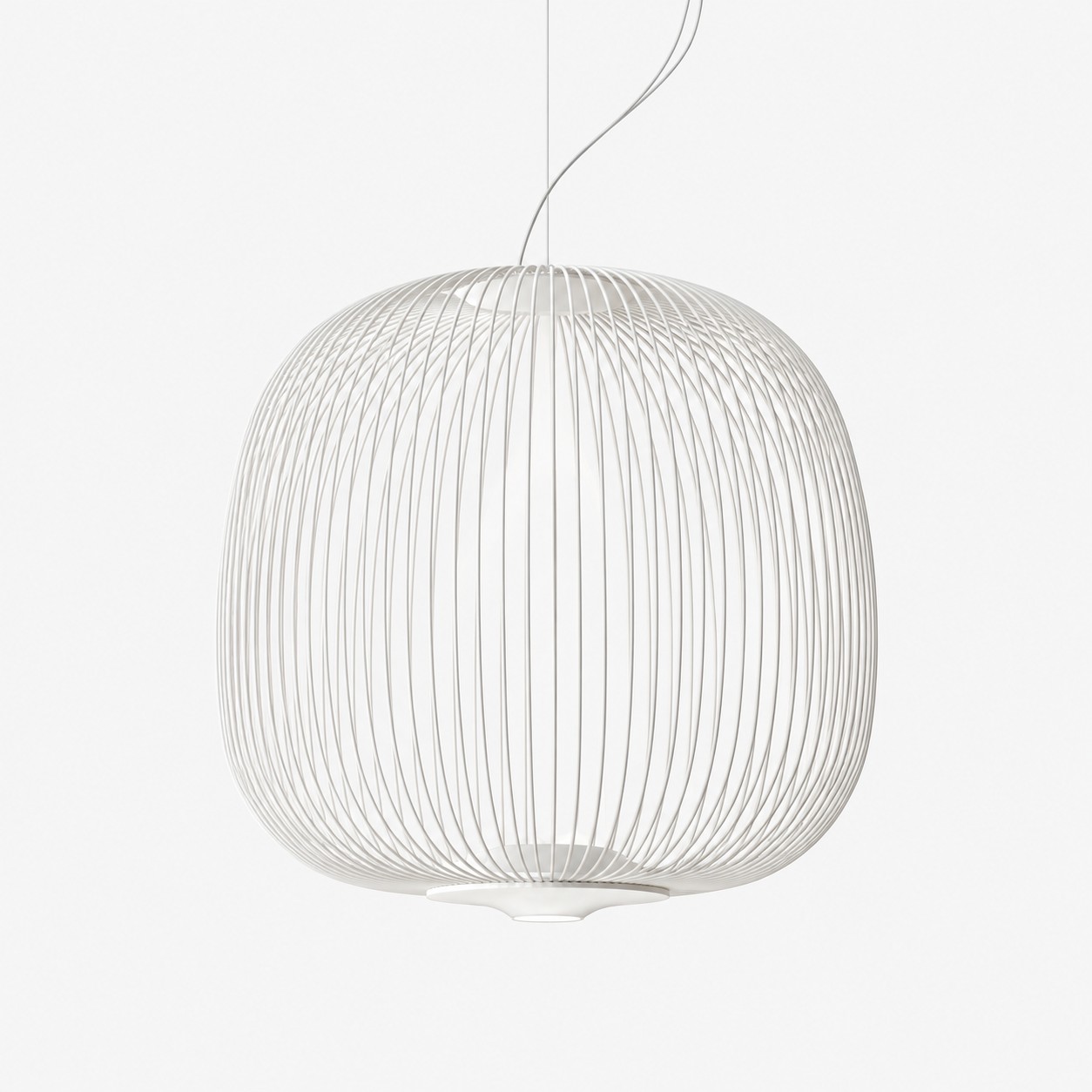 White round wire cage pendant