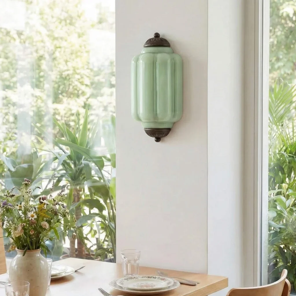 Milk glass Eloise wall light