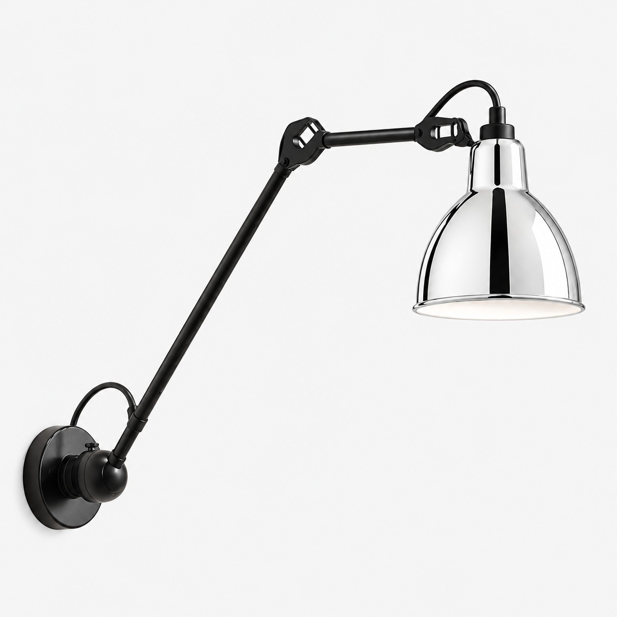 Industrial Matte Black Adjustable Arm Wall Light