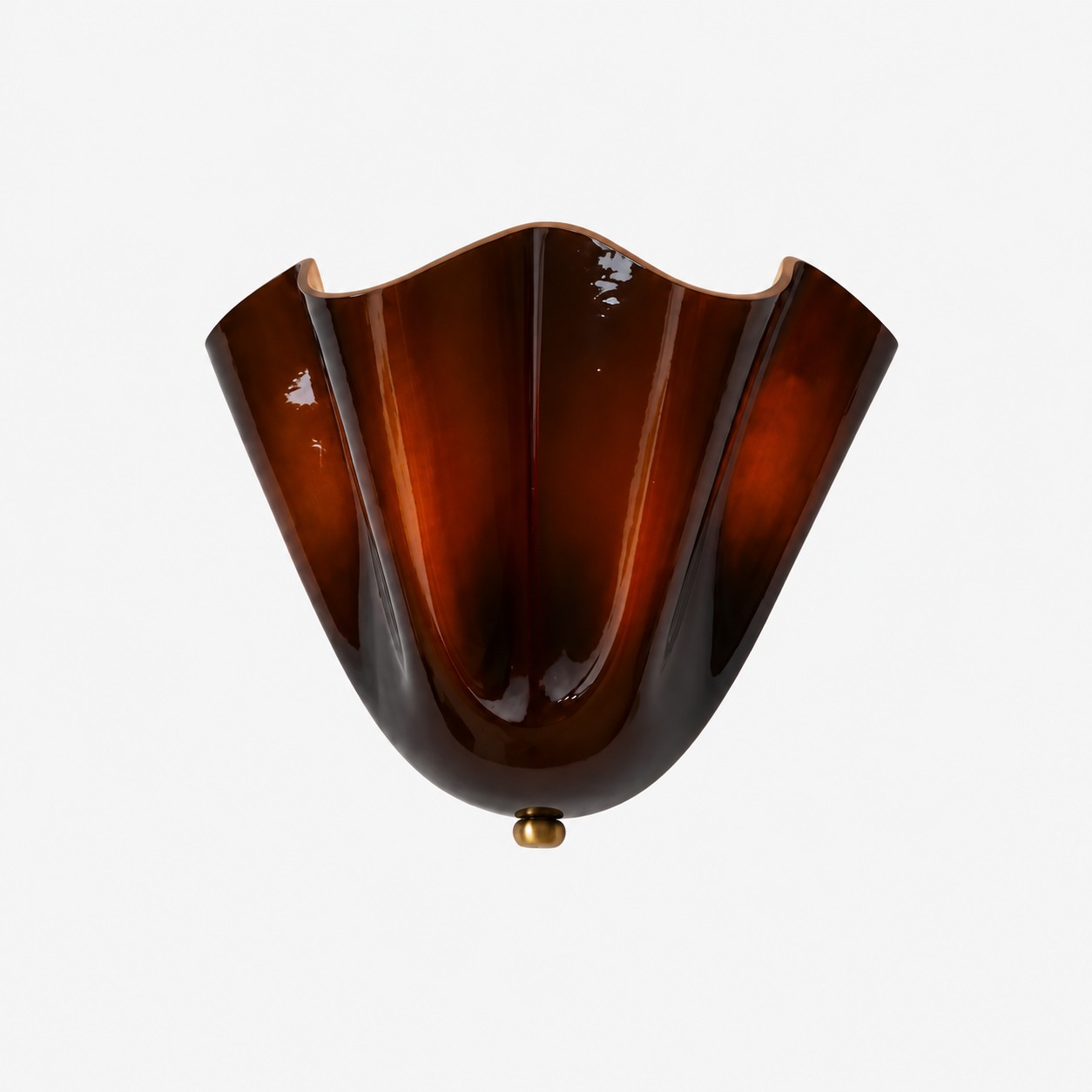 Brown seashell glass wall sconce