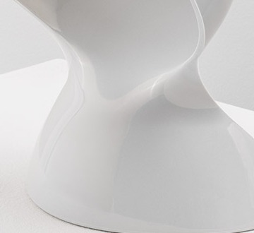 Close-up of the moulded white polycarbonate base