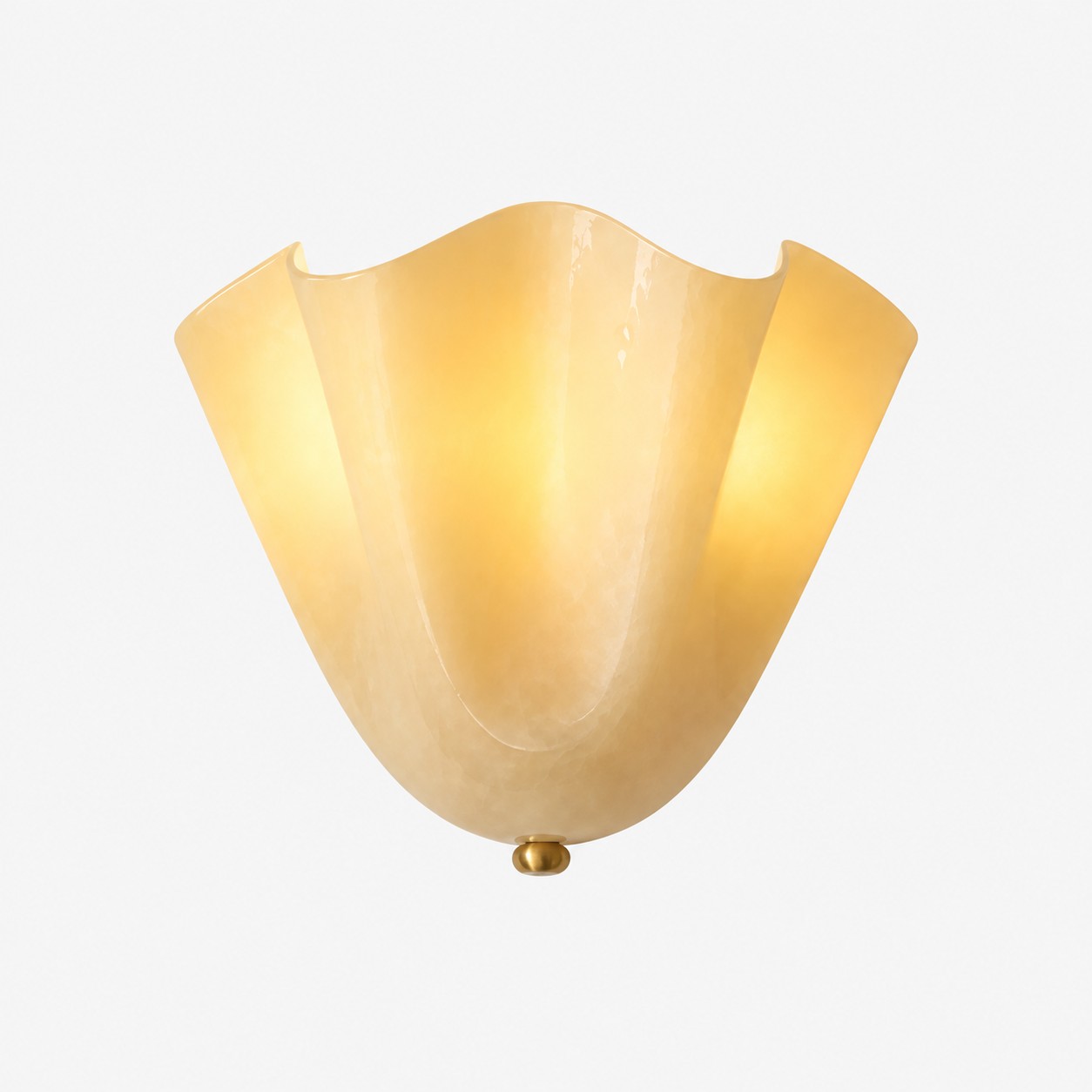Beige white seashell glass wall sconce