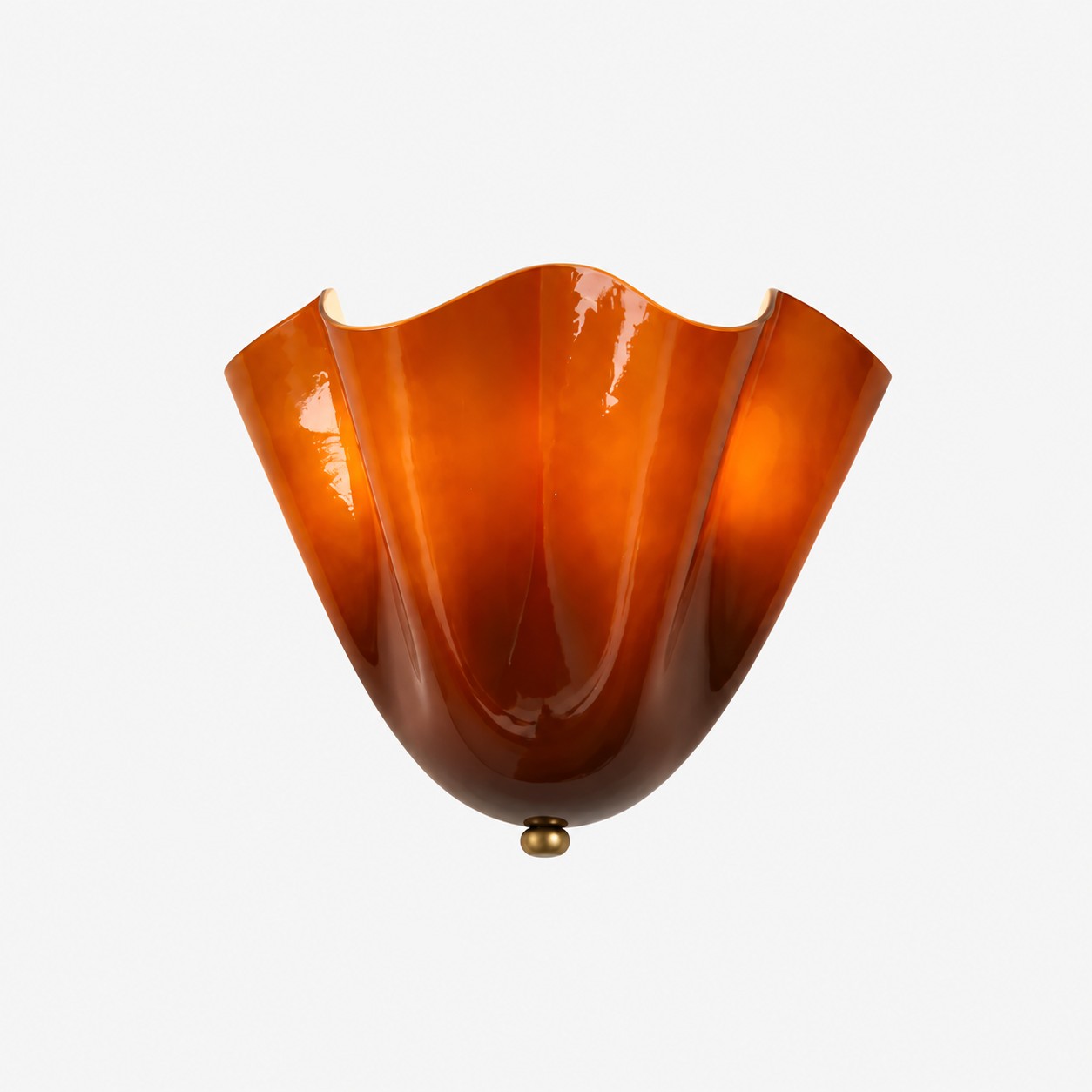 Amber seashell glass wall sconce