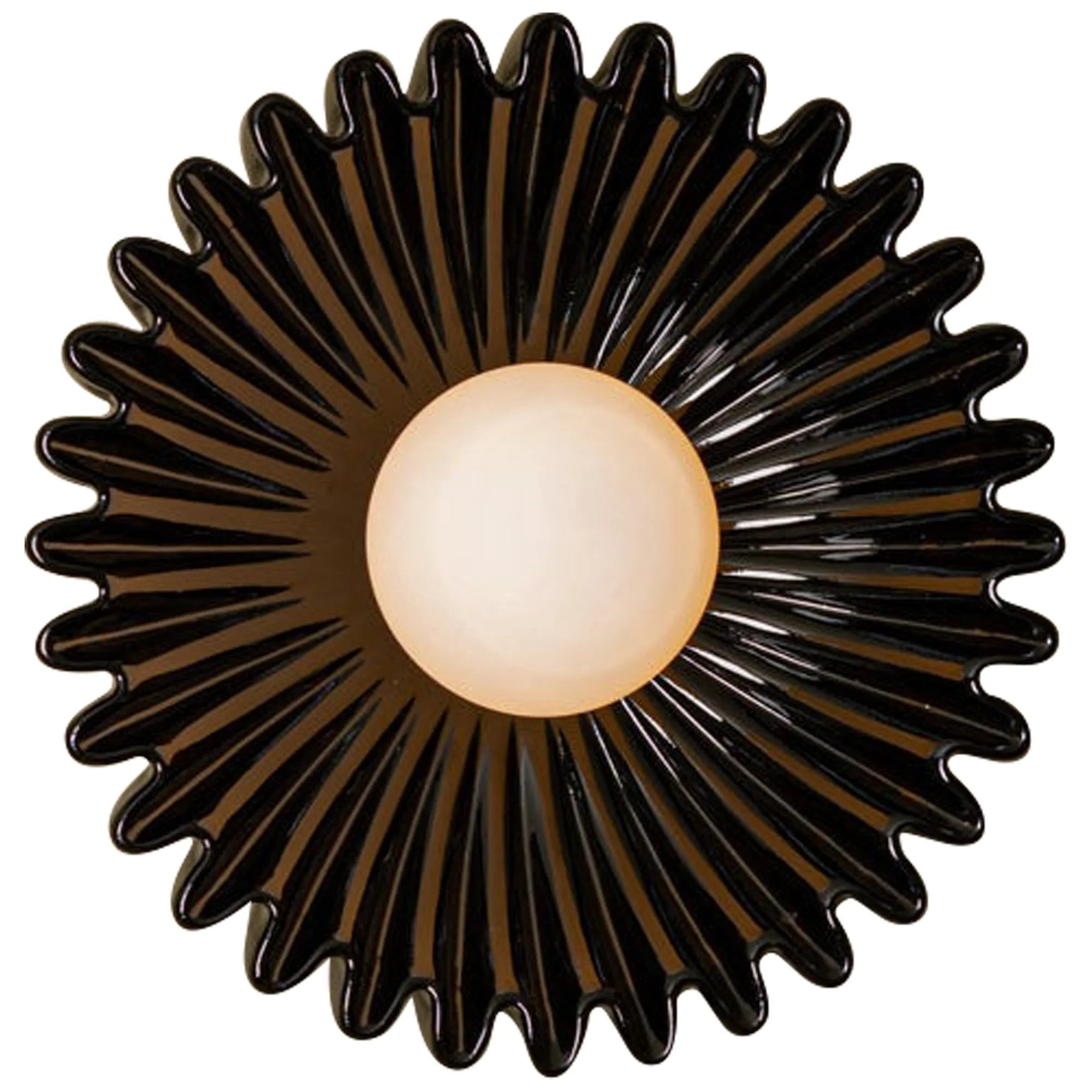 Marenys flower wall light in ceramic black