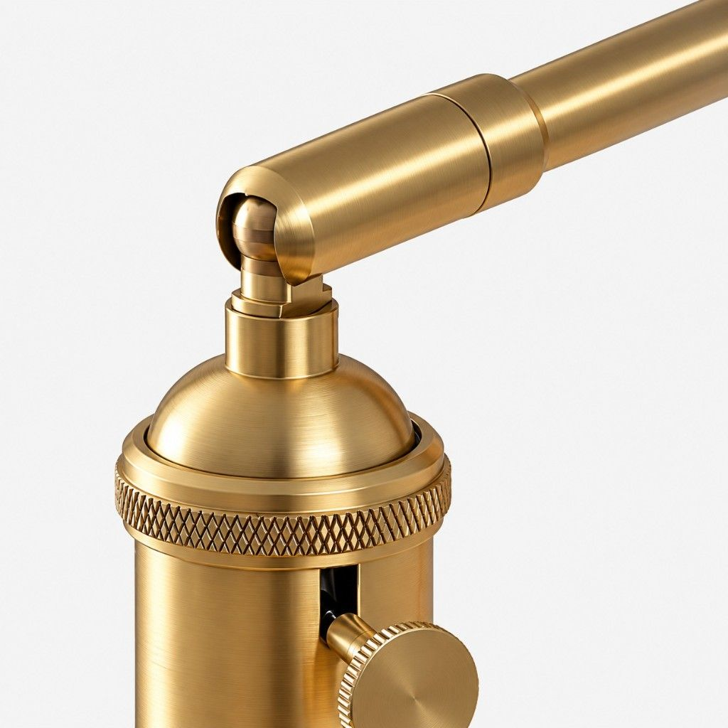 Brass swivel joint and knurled collar