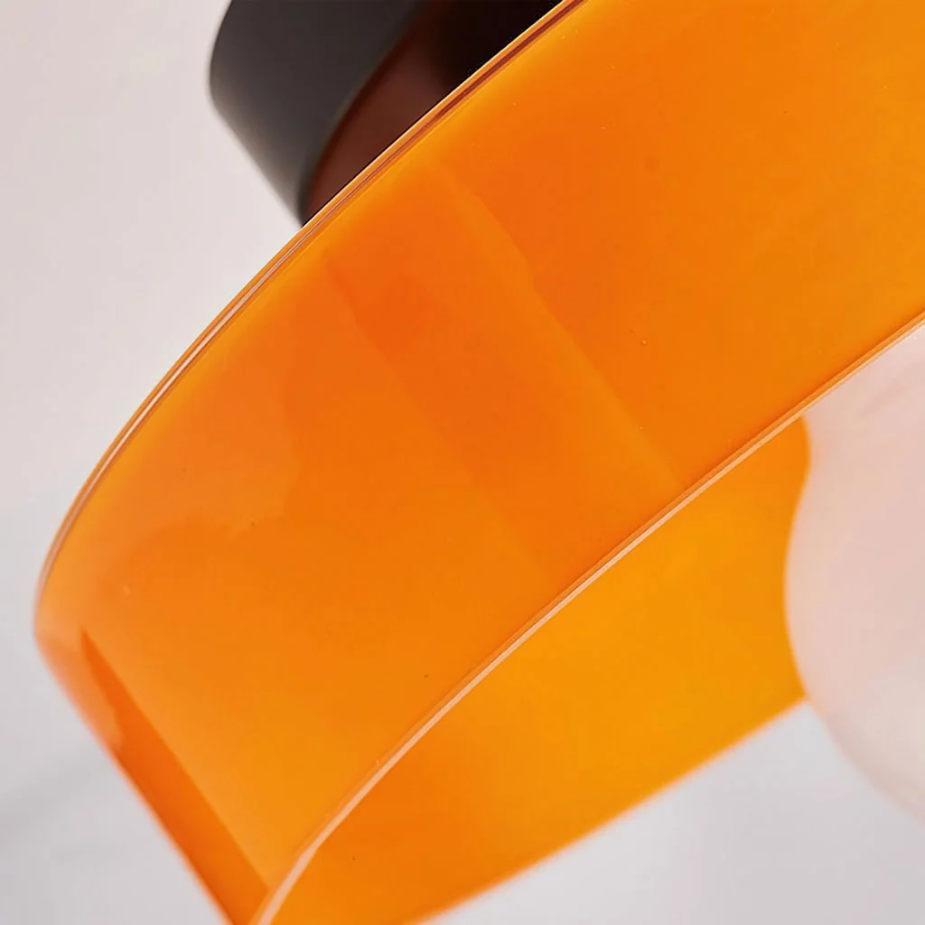 Yellow glass shade rim and frosted globe
