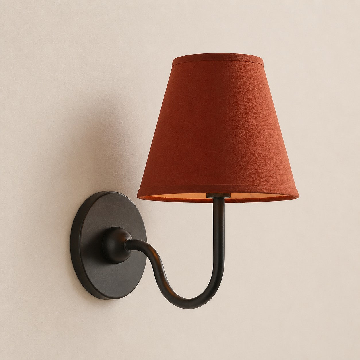 Matte Black Red Plain 1 head: 10" / 25 cm Luvora wall lamp