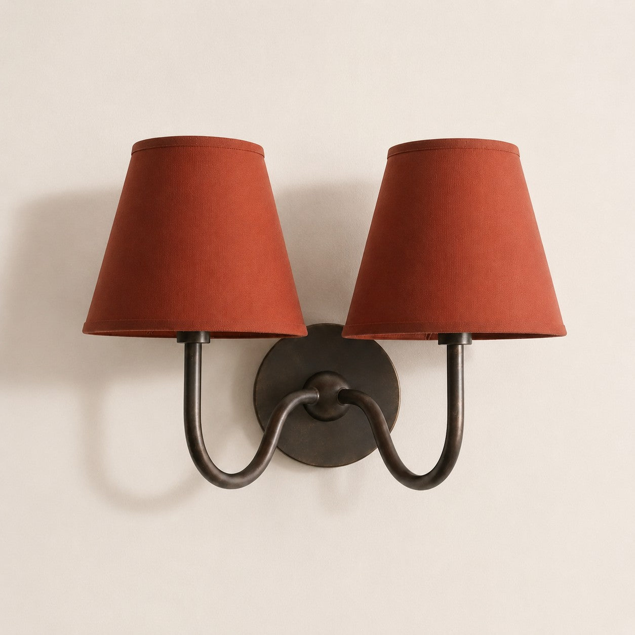 Matte Black Red Plain 2 heads: 16" / 40 cm Luvora wall lamp