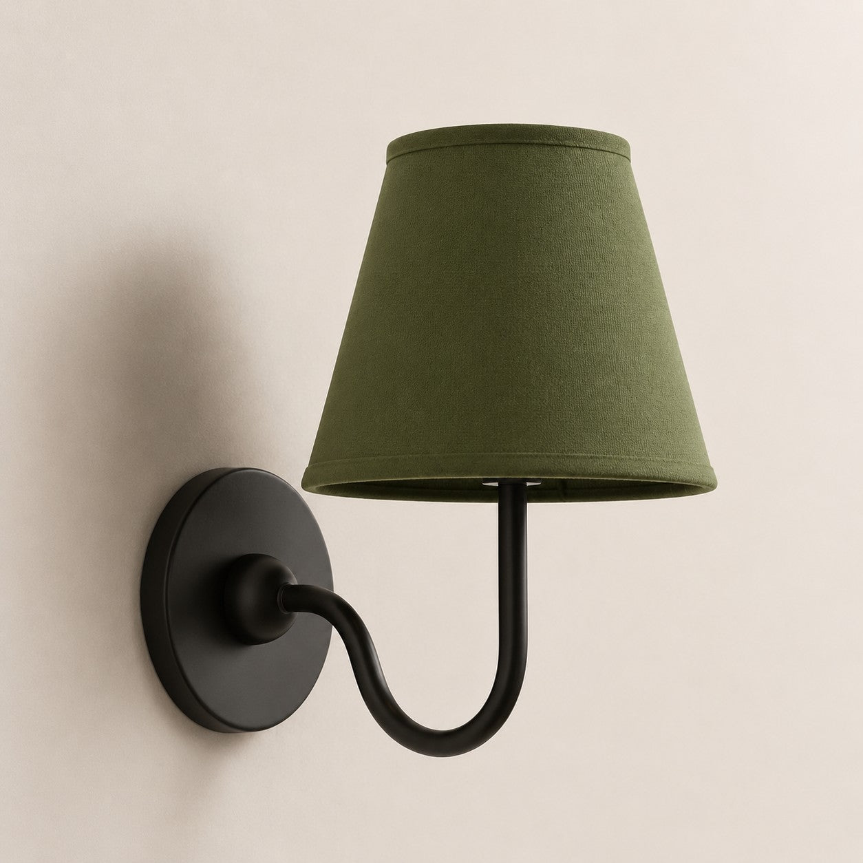 Matte Black Green Plain 1 head: 10" / 25 cm Luvora wall lamp