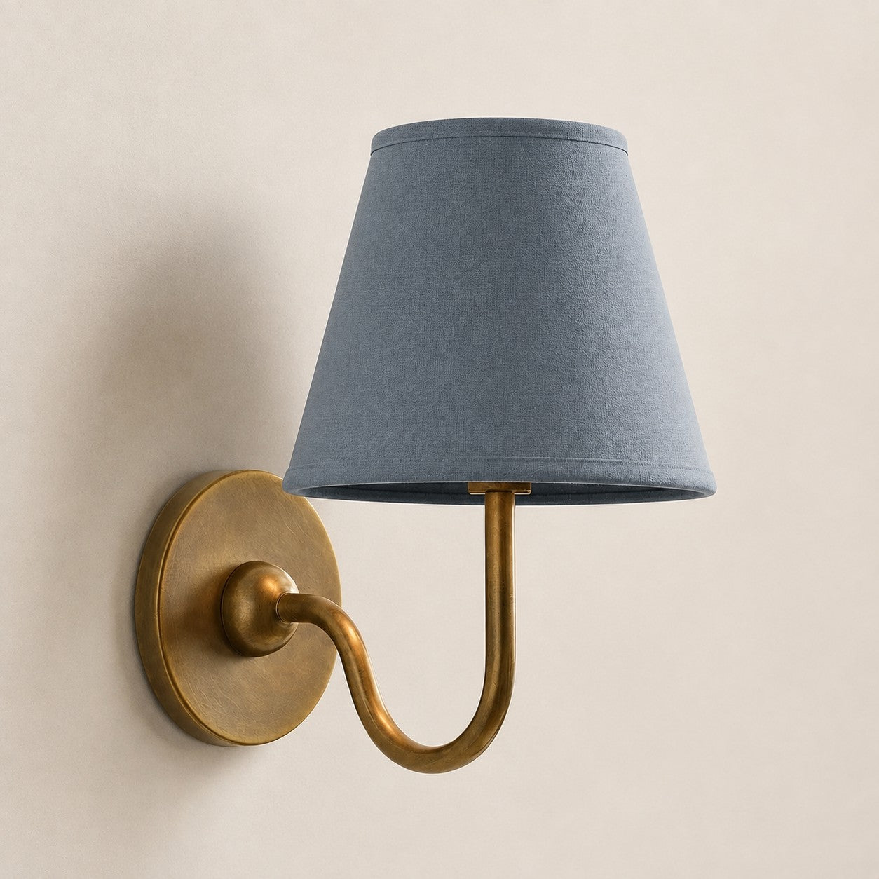 Tumbled Brass Dusty Blue Plain 1 head: 10" / 25 cm Luvora wall lamp