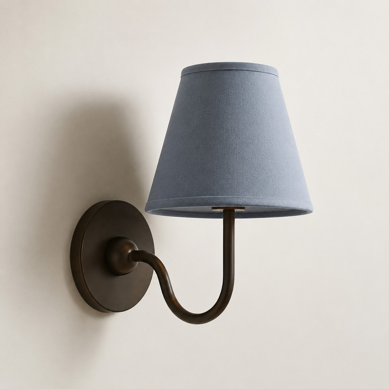 Matte Black Dusty Blue Plain 1 head: 10" / 25 cm Luvora wall lamp