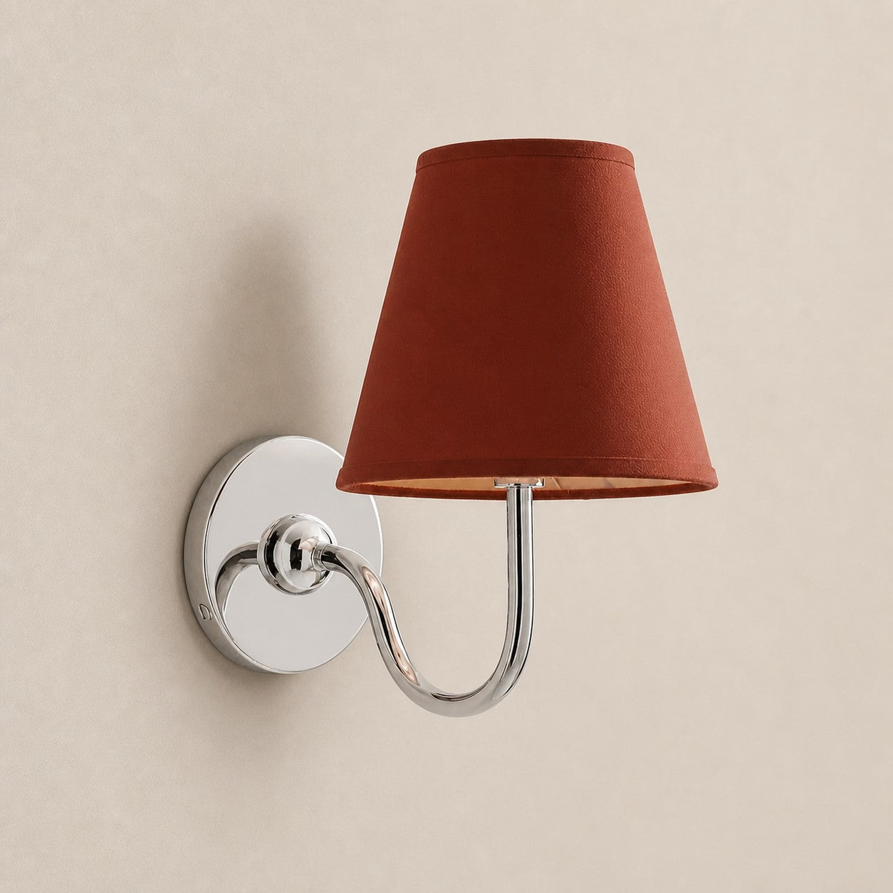 Chrome Red Plain 1 head: 10" / 25 cm Luvora wall lamp
