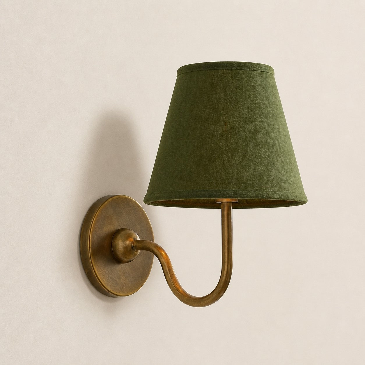 Tumbled Brass Green Plain 1 head: 10" / 25 cm Luvora wall lamp