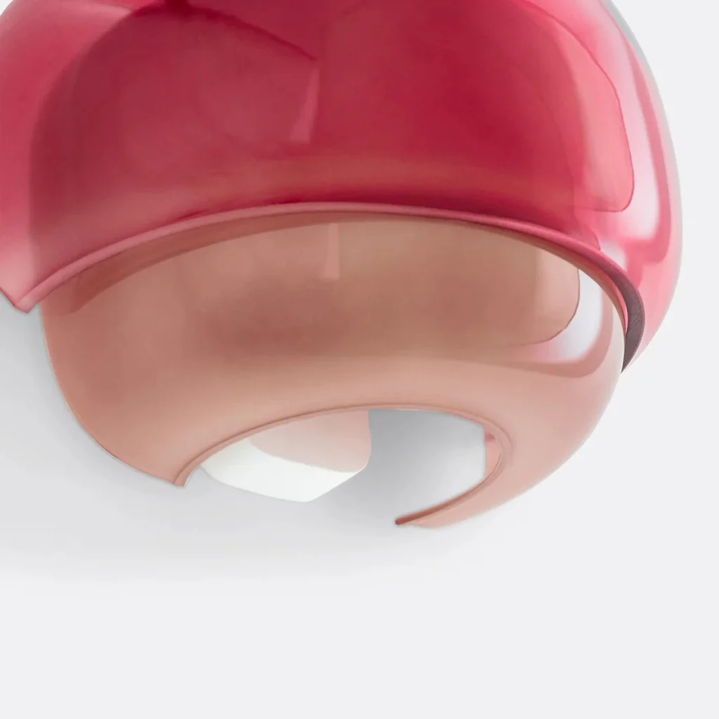 Orvenis orange glass wall light rear mounting detail