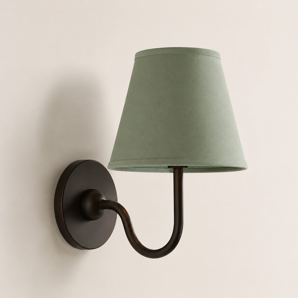 Matte Black Sage Green Plain 1 head: 10" / 25 cm Luvora wall lamp