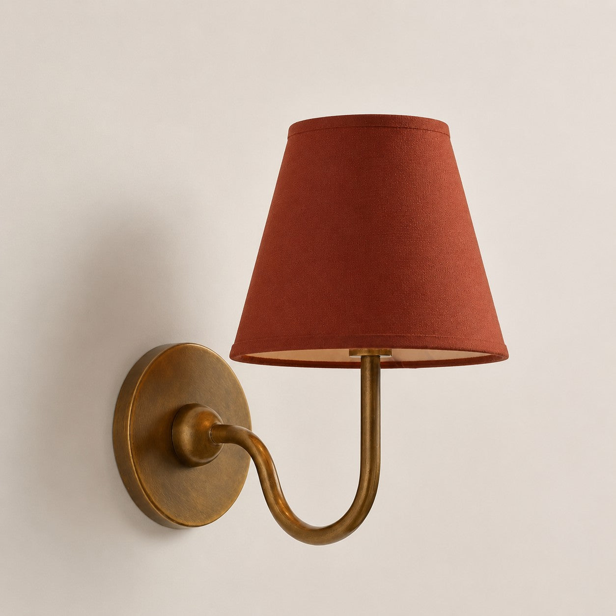 Tumbled Brass Red Plain 1 head: 10" / 25 cm Luvora wall lamp